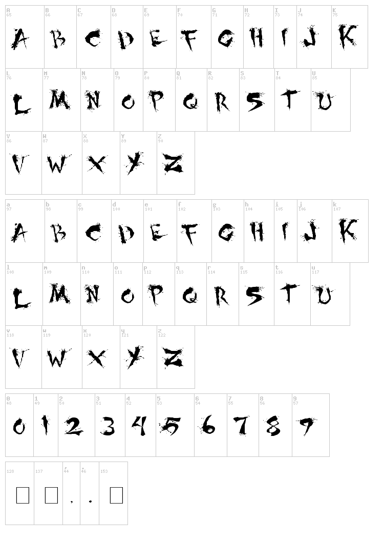 Shoguns Clan font map